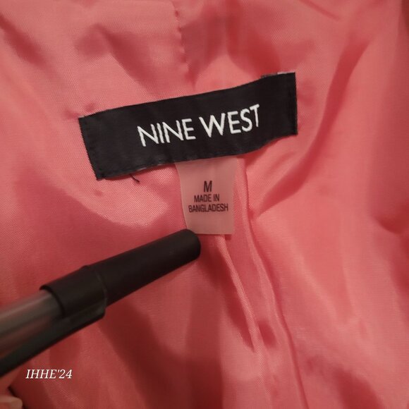 Nine West Womens Pink Blazer Jacket M Polyester Viscose & Elastane Blend - Picture 2 of 11